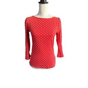 Lauren Ralph Lauren Red and White Medium Top